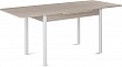 стол Милан-1 EVO 110х70 (+30+30) (ноги №4 металл белые) (лофт)