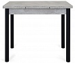 стол Милан-мини EVO 90х60 (+30+30) (ноги чёрный) (светлый цемент)